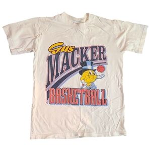 VINTAGE GUS MACKER WHITE T SHIRT FRONT LOGO Y2K‎ SIZE SMALL